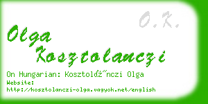 olga kosztolanczi business card